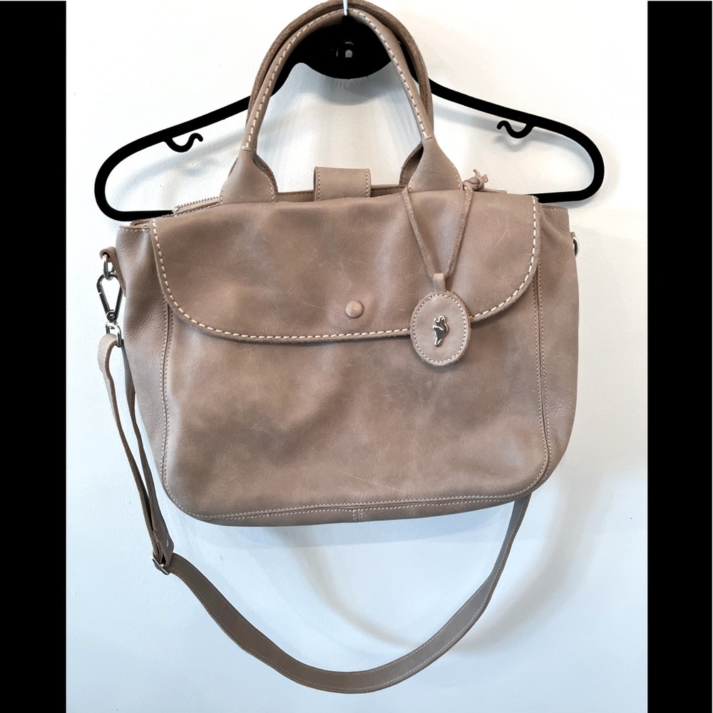 ROOTS LEATHER CROSSBODY SATCHEL